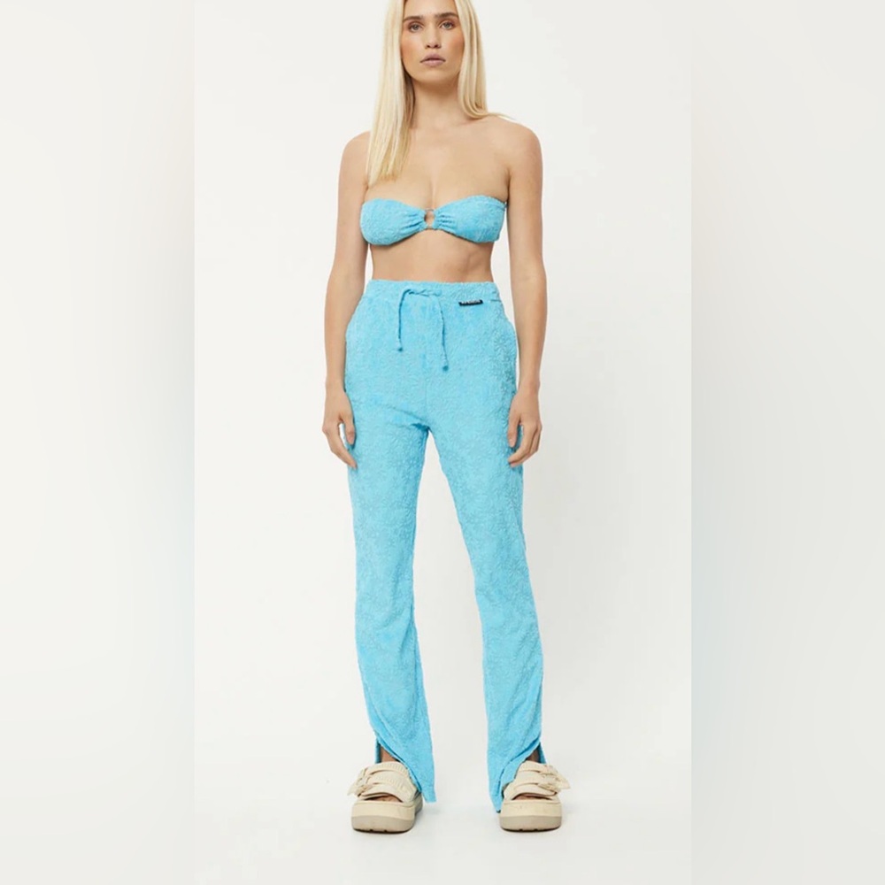 Afends MOON TERRY PANT Blue Daisy XL NWT
